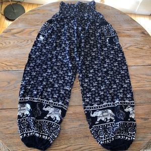 elastic waist boho yoga pant/XS